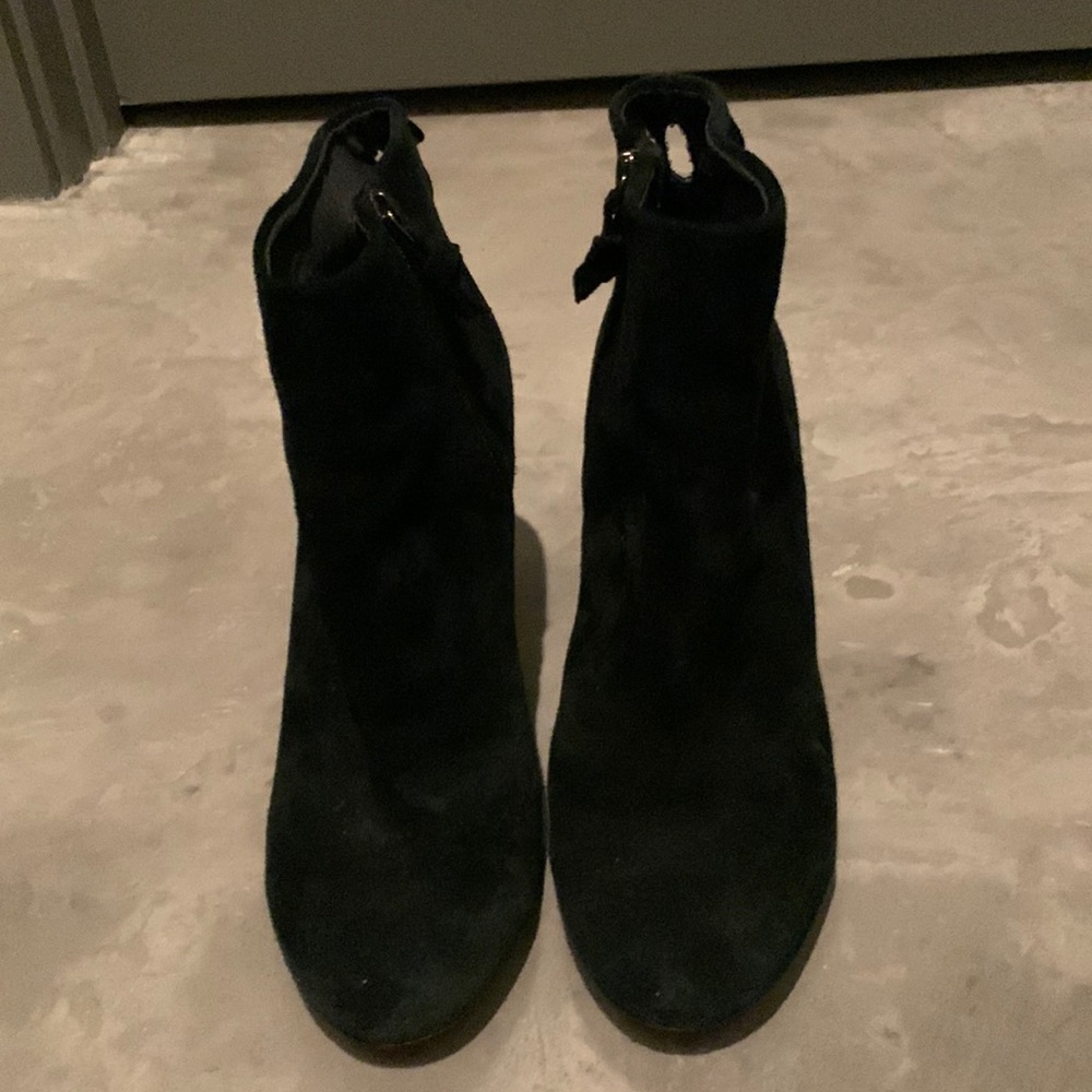 Black suede bootie’s